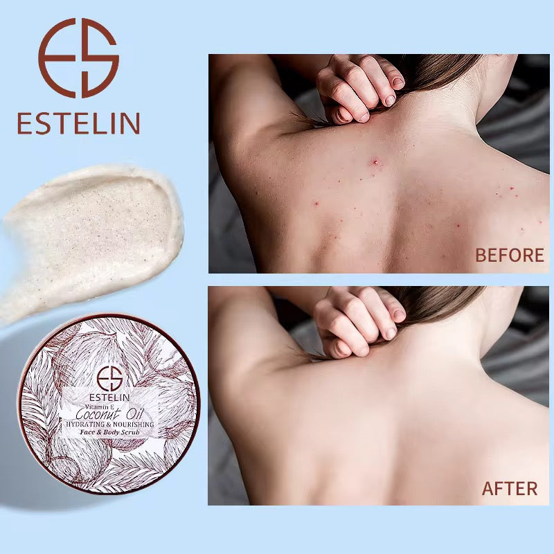 Estelin Coconut Oil & Vitamin E Hydrating & Nourishing Face & Body Scrub