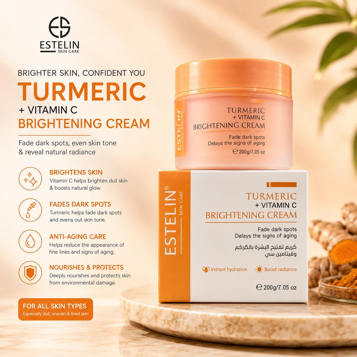 Estelin Turmeric Acid + Vitamin C Brightening Cream