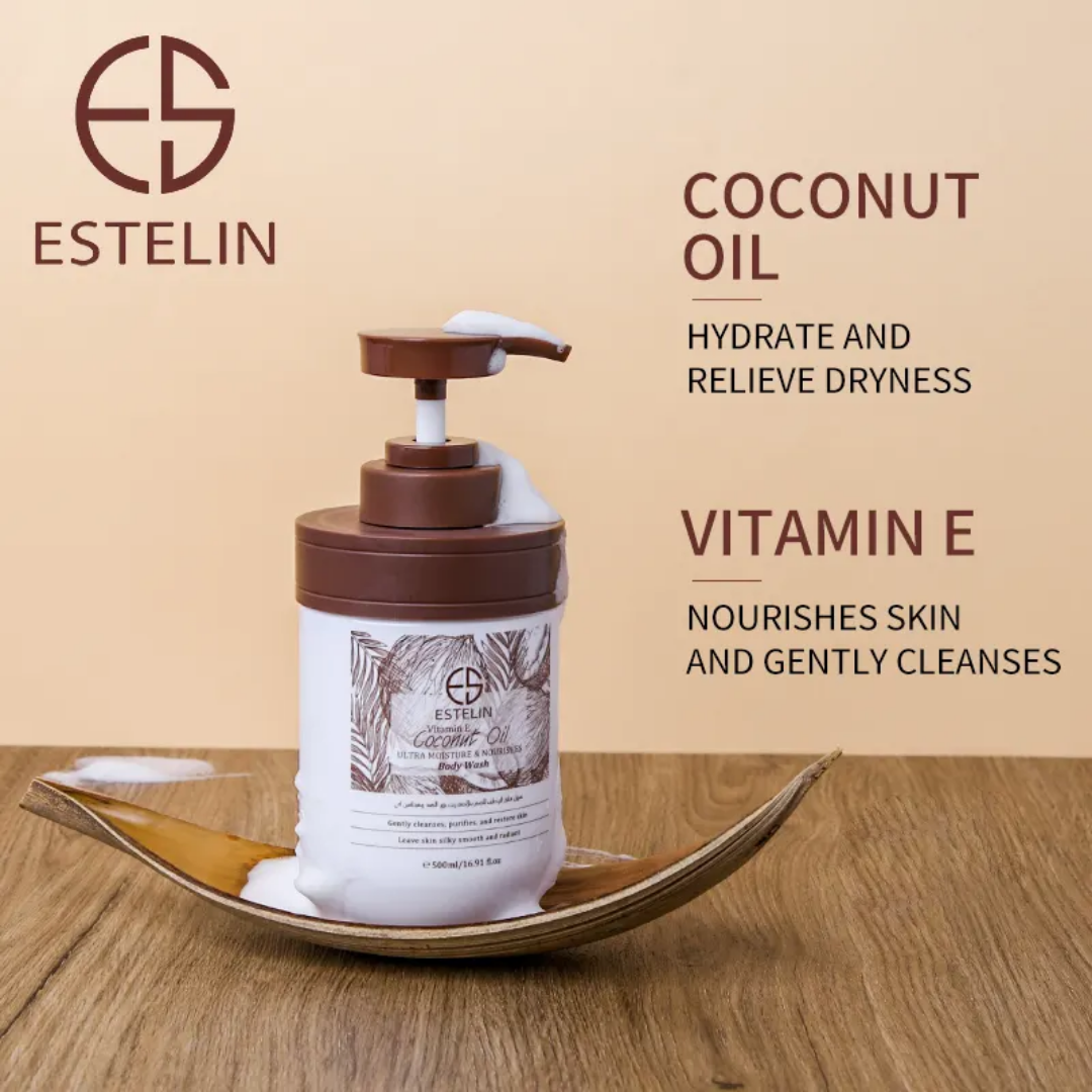 Estelin Coconut Oil and Vitamin E Ultra Smooth & Moisturizing Body Wash - Dr Rashel Pakistan