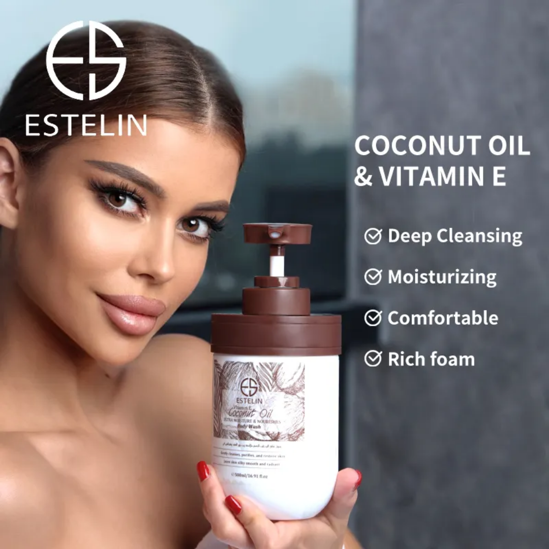 Estelin Coconut Oil and Vitamin E Ultra Smooth & Moisturizing Body Wash - Dr Rashel Pakistan