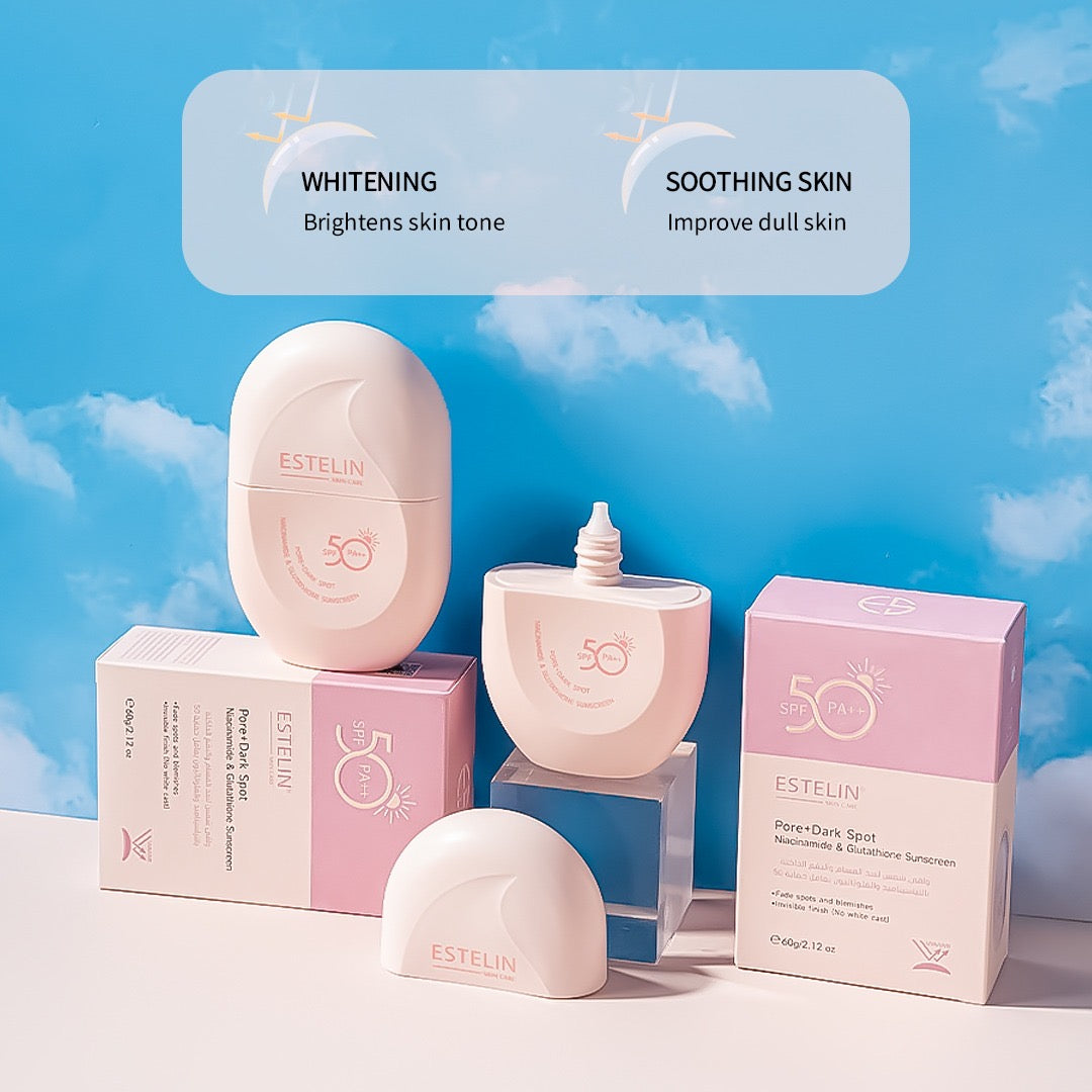 Estelin Pore+Dark Spot Niacinamide & Glutathione Sunscreen SPF 50PA++ - Dr Rashel Pakistan
