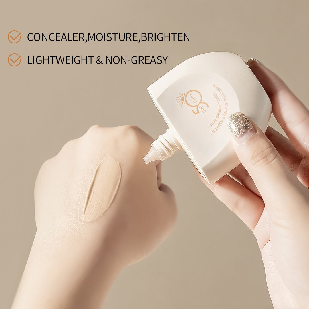 Estelin Pore Barrier Tinted Collagen & Peptide Sunscreen SPF 50PA++ - Dr Rashel Pakistan