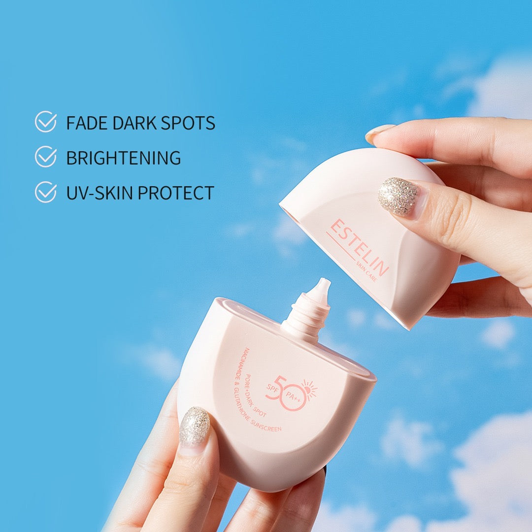 Estelin Pore+Dark Spot Niacinamide & Glutathione Sunscreen SPF 50PA++ - Dr Rashel Pakistan