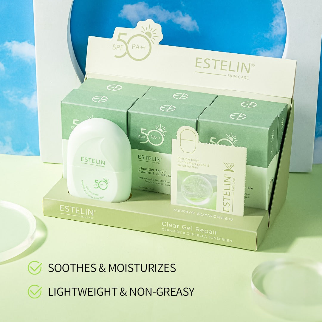 Estelin Clear Gel Repair Ceramide + Centella Sunscreen SPF 50PA ++ - Dr Rashel Pakistan