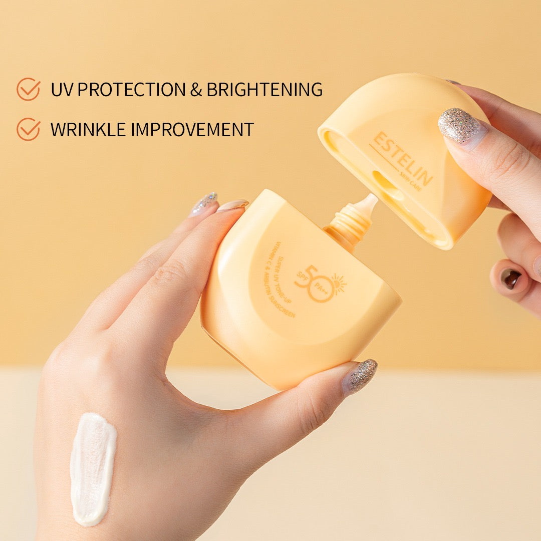 Estelin Super Tone Up Vitamin-C & Arbutin Sunscreen SPF 50PA++ - Dr Rashel Pakistan
