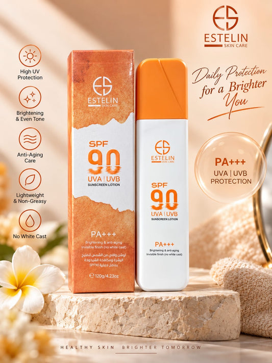 Estelin Brightening & Anti-aging UVA/UVB Sunscreen Lotion SPF 90PA+++ - Dr Rashel Pakistan