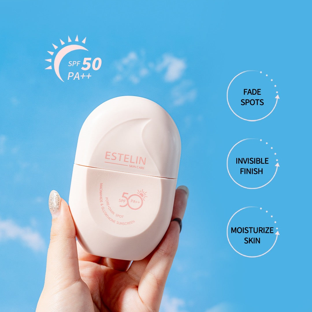 Estelin Pore+Dark Spot Niacinamide & Glutathione Sunscreen SPF 50PA++ - Dr Rashel Pakistan