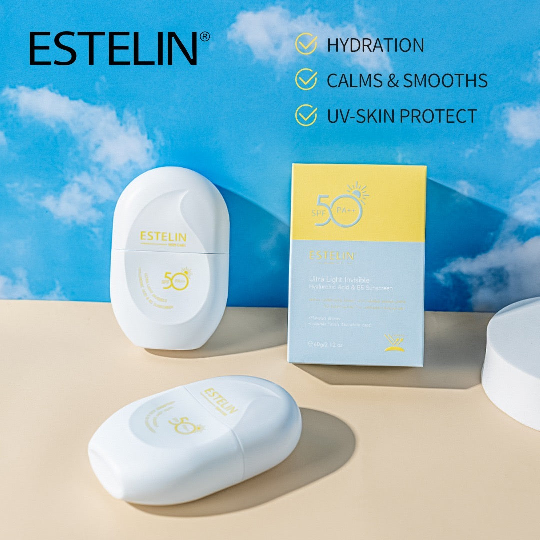 Estelin Ultra Light Invisible Hyaluronic Acid & B5 Sunscreen SPF 50PA++ - Dr Rashel Pakistan