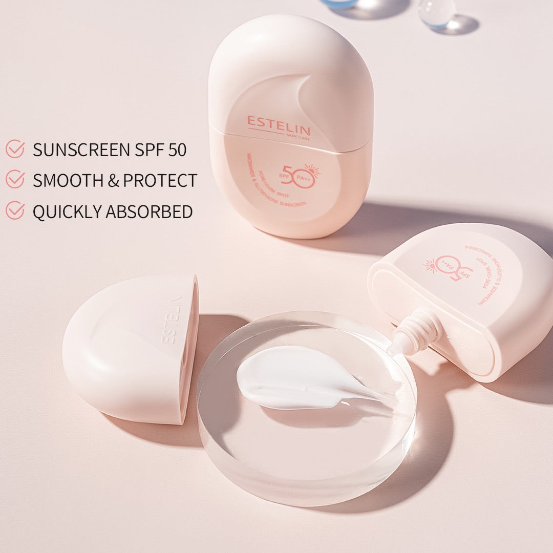 Estelin Pore+Dark Spot Niacinamide & Glutathione Sunscreen SPF 50PA++ - Dr Rashel Pakistan