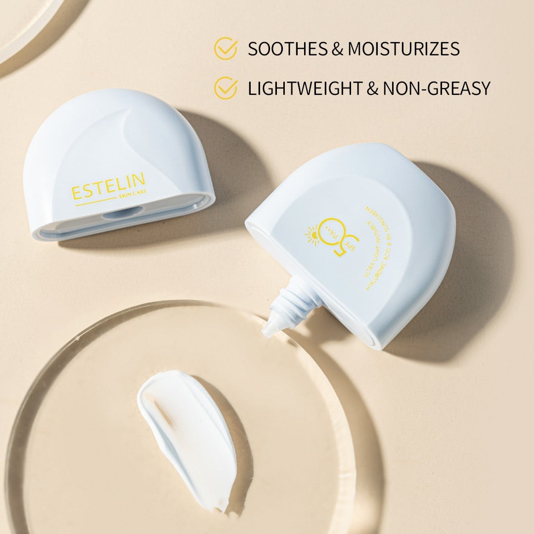 Estelin Ultra Light Invisible Hyaluronic Acid & B5 Sunscreen SPF 50PA++ - Dr Rashel Pakistan