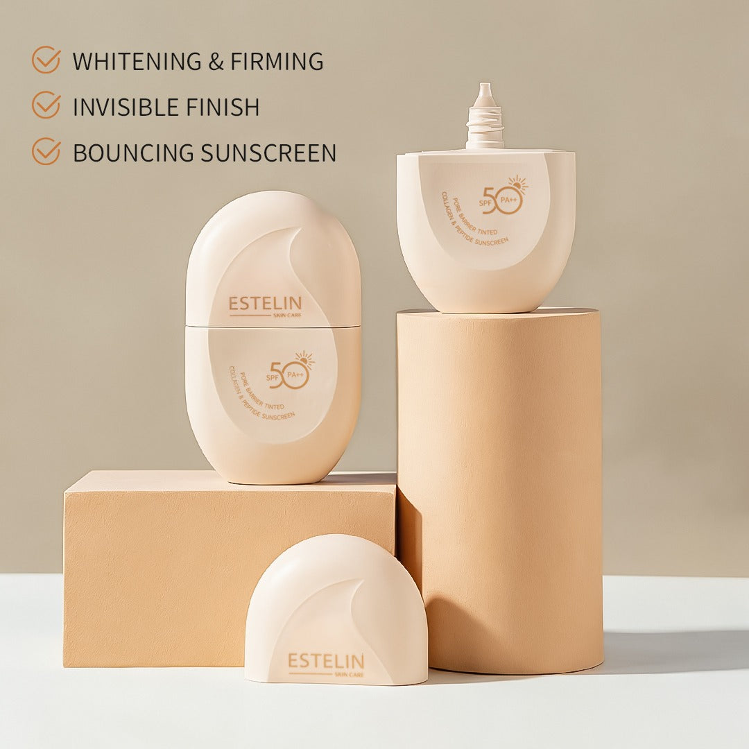 Estelin Pore Barrier Tinted Collagen & Peptide Sunscreen SPF 50PA++ - Dr Rashel Pakistan