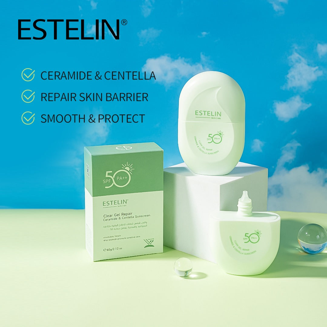 Estelin Clear Gel Repair Ceramide + Centella Sunscreen SPF 50PA ++ - Dr Rashel Pakistan