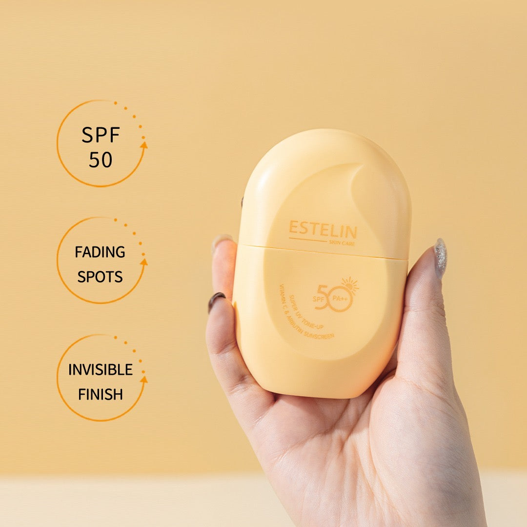Estelin Super Tone Up Vitamin-C & Arbutin Sunscreen SPF 50PA++ - Dr Rashel Pakistan