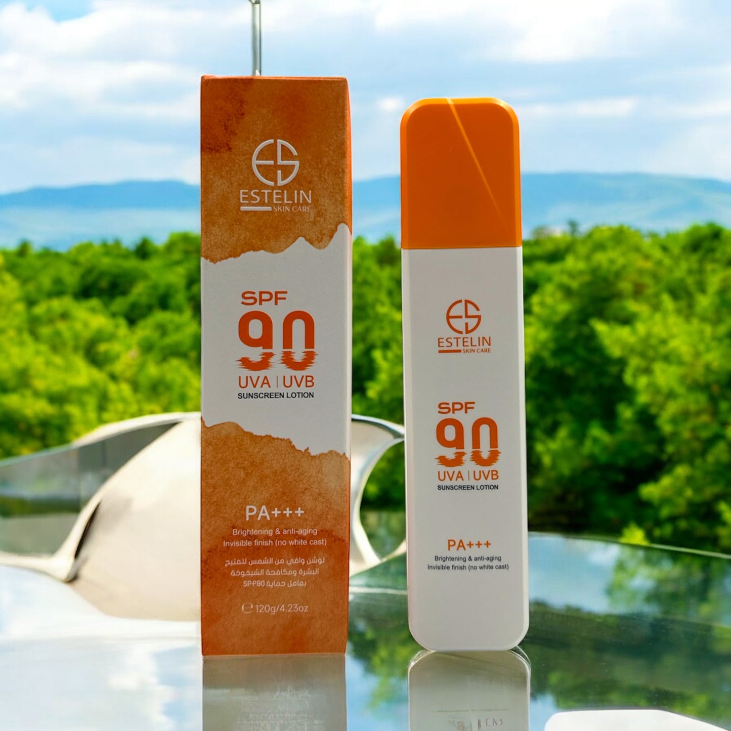 Estelin Brightening & Anti-aging UVA/UVB Sunscreen Lotion SPF 90PA+++