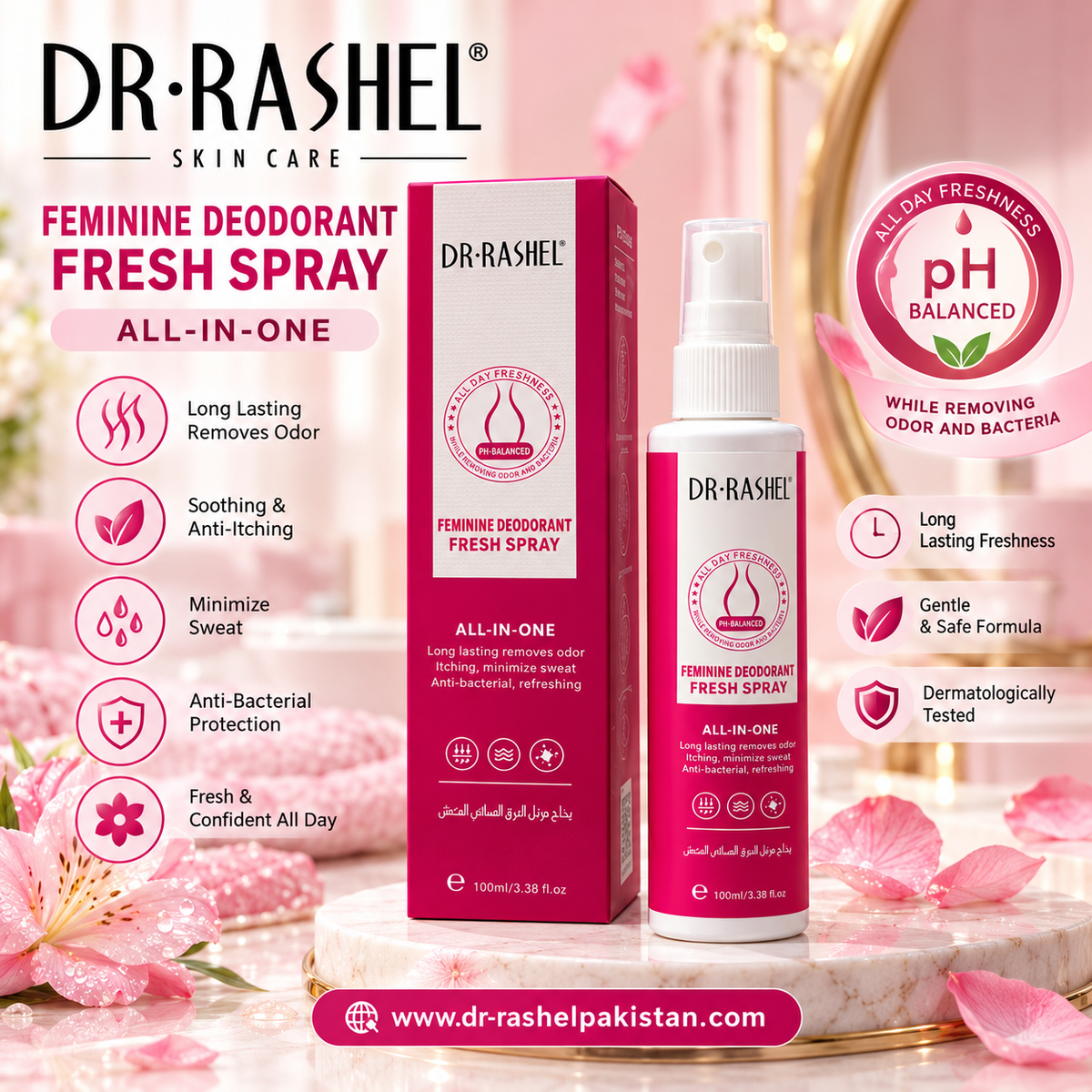 Dr Rashel Feminine Deodorant Fresh Spray | - Dr Rashel Pakistan