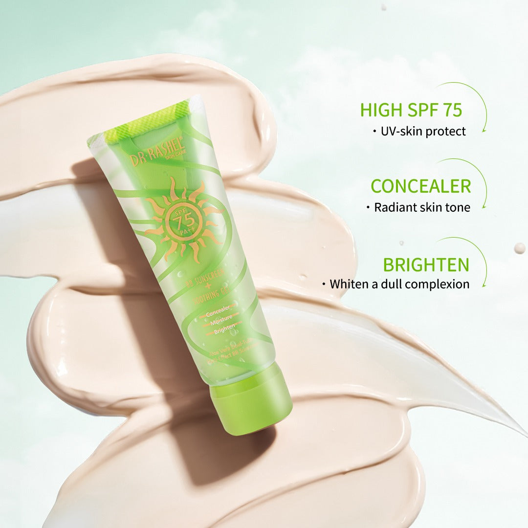 Dr Rashel BB Sunscreen + Soothing Gel SPF 75 PA+++ - Dr Rashel Pakistan