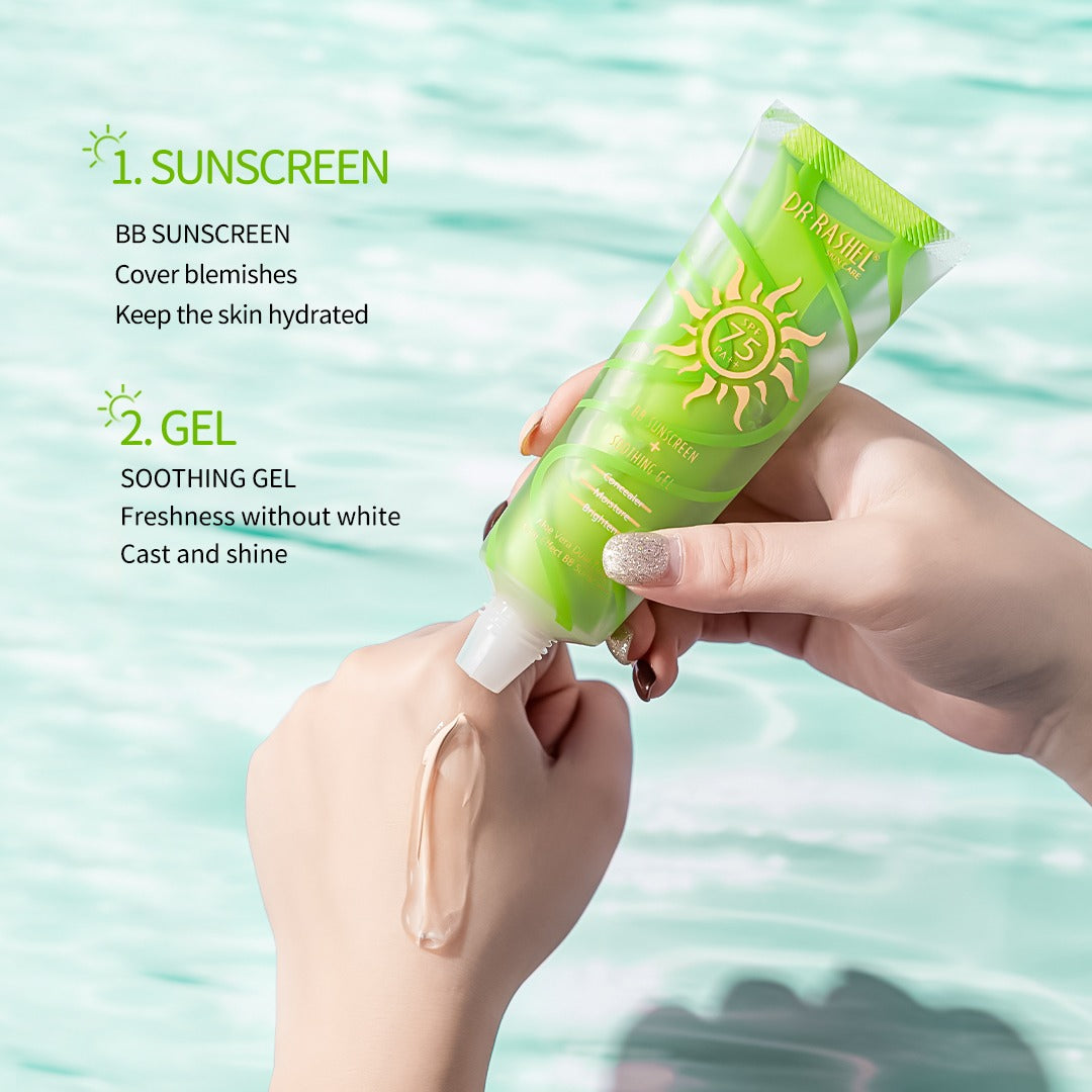 Dr Rashel BB Sunscreen + Soothing Gel SPF 75 PA+++ - Dr Rashel Pakistan
