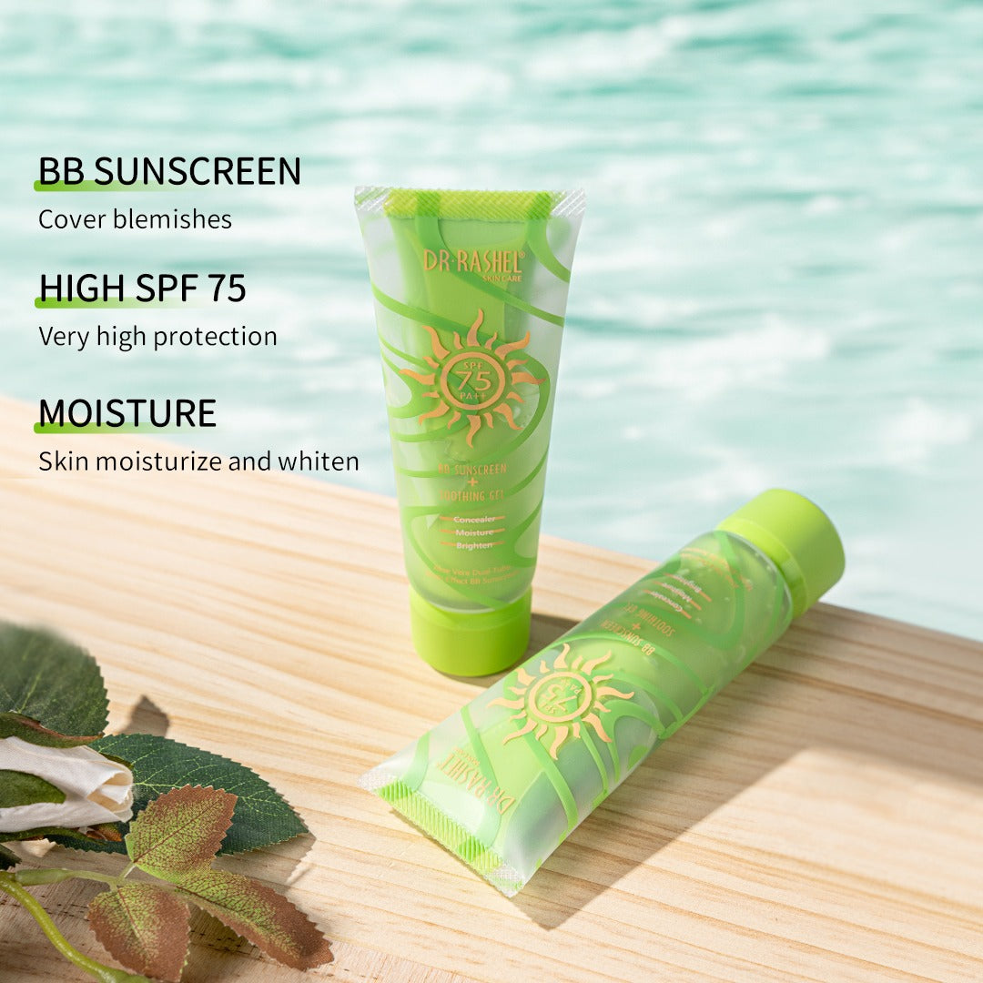 Dr Rashel BB Sunscreen + Soothing Gel SPF 75 PA+++ - Dr Rashel Pakistan