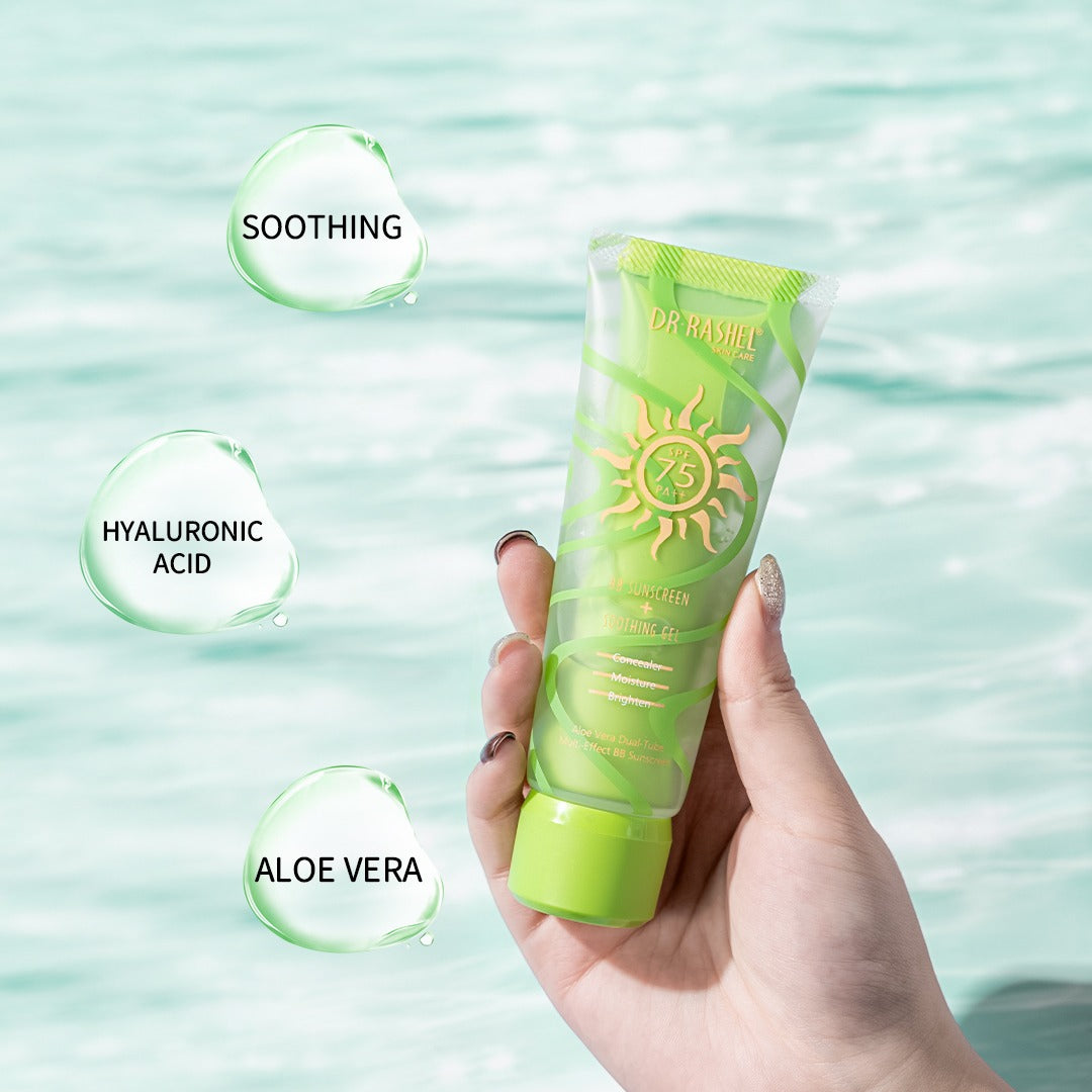 Dr Rashel BB Sunscreen + Soothing Gel SPF 75 PA+++ - Dr Rashel Pakistan