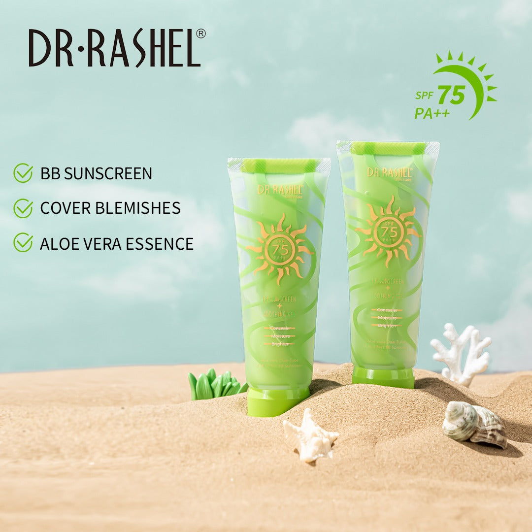 Dr Rashel BB Sunscreen + Soothing Gel SPF 75 PA+++ - Dr Rashel Pakistan