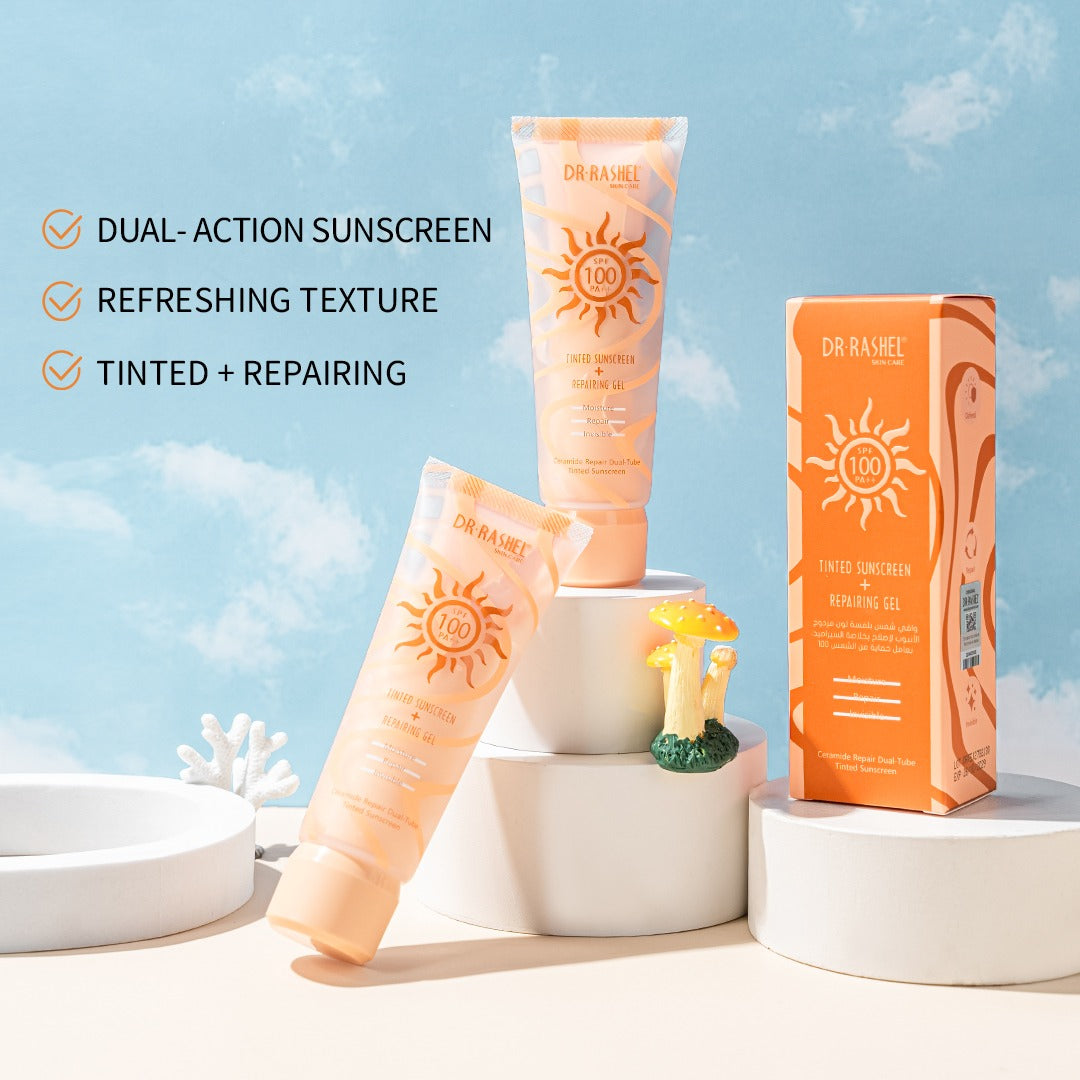 Dr Rashel Tinted Sunscreen + Repairing Gel SPF 100 PA+++ - Dr Rashel Pakistan
