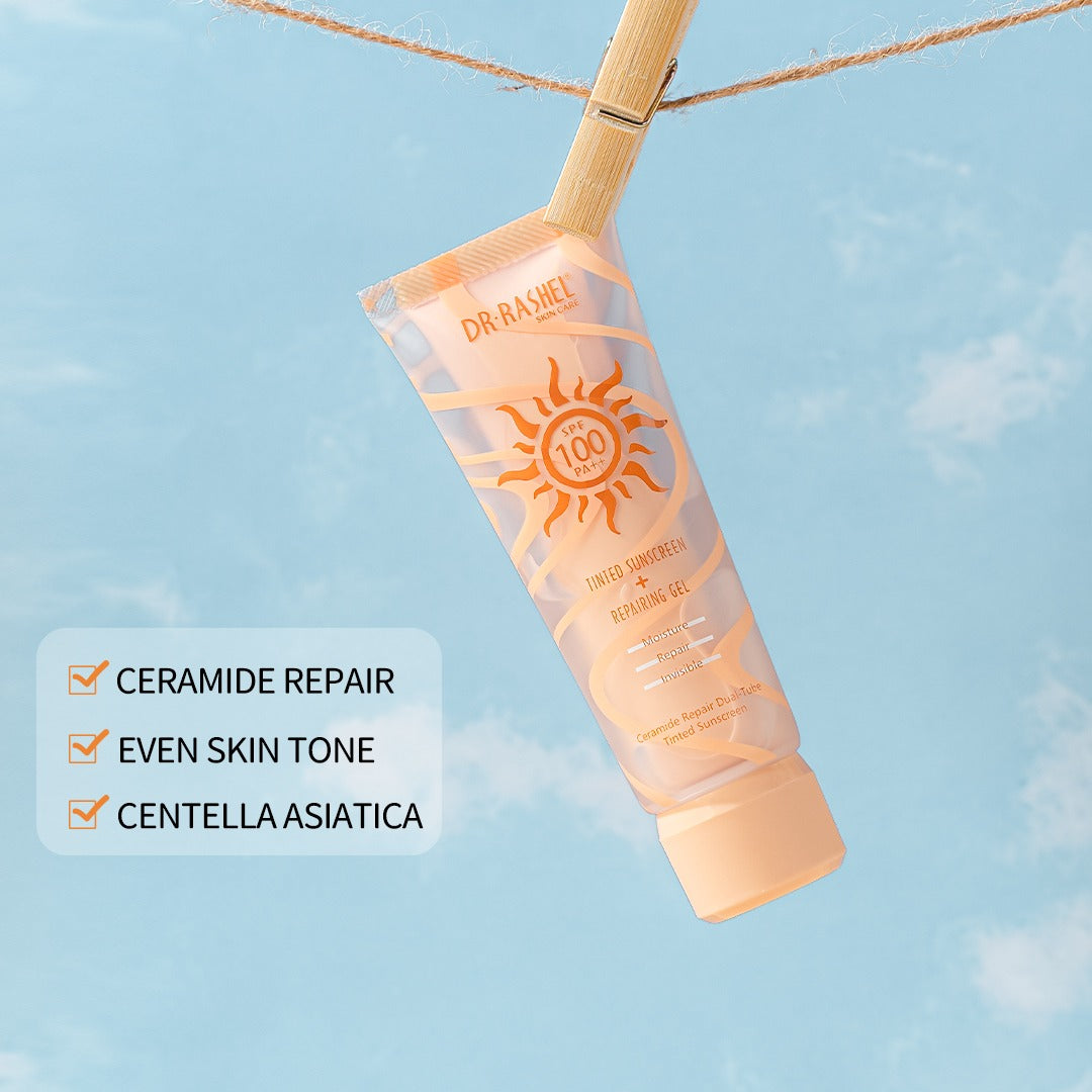 Dr Rashel Tinted Sunscreen + Repairing Gel SPF 100 PA+++ - Dr Rashel Pakistan