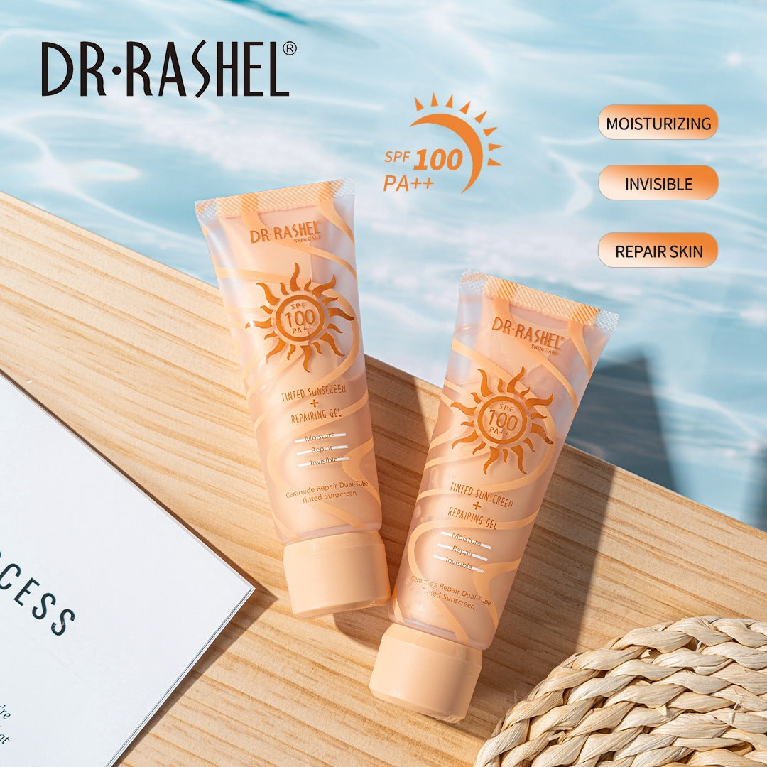 Dr Rashel Tinted Sunscreen + Repairing Gel SPF 100 PA+++ - Dr Rashel Pakistan