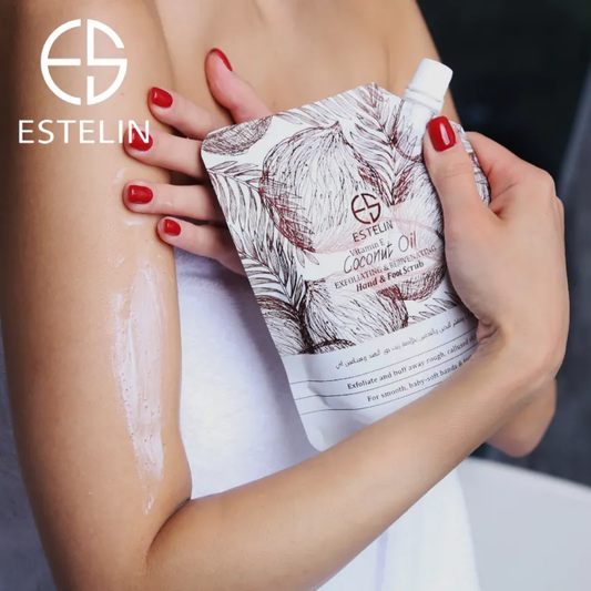 Estelin Coconut Oil & Vitamin E Exfoliating & Rejuvenating Hand & Foot Scrub - Dr Rashel Pakistan